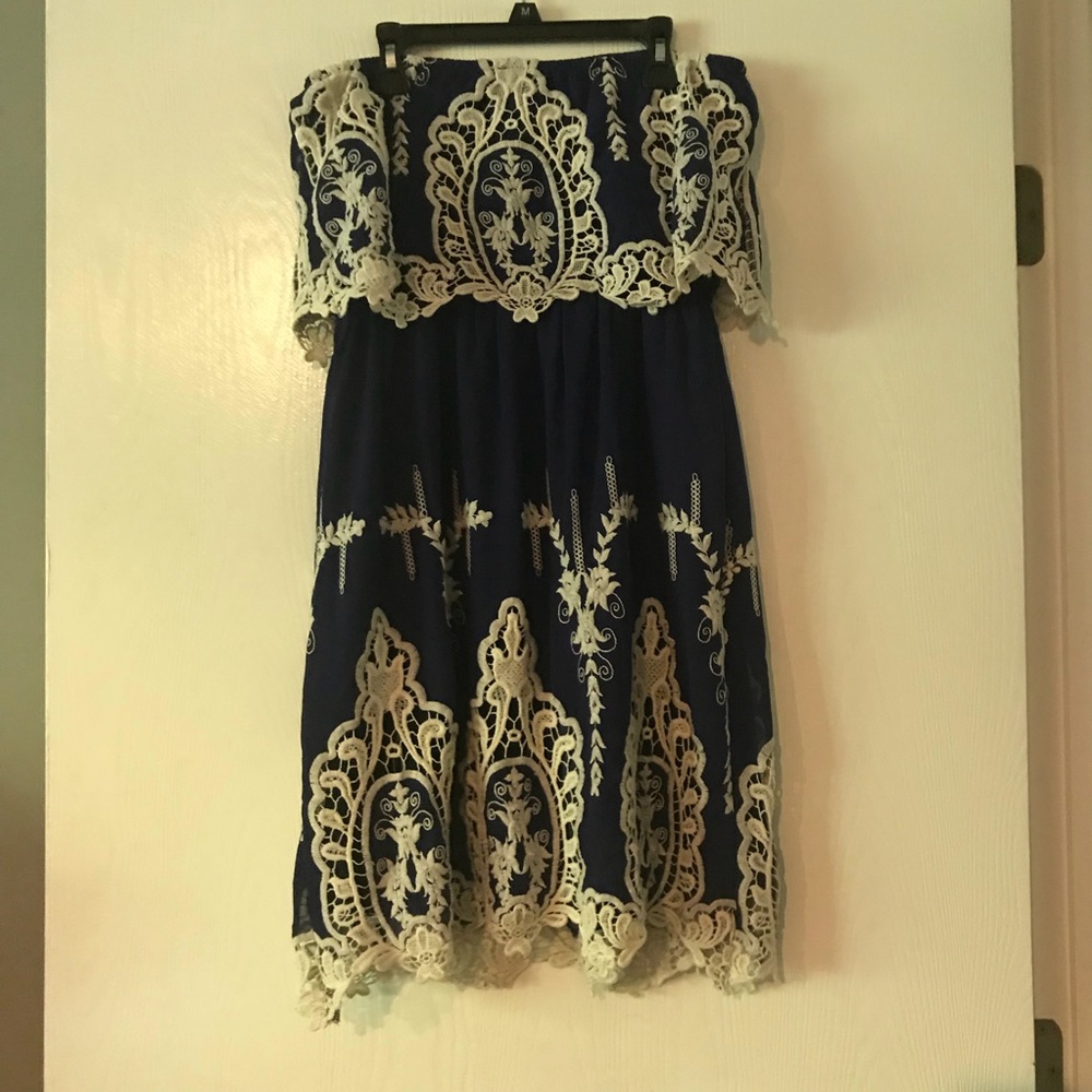 Beautiful Blue Dress with Lace Detail